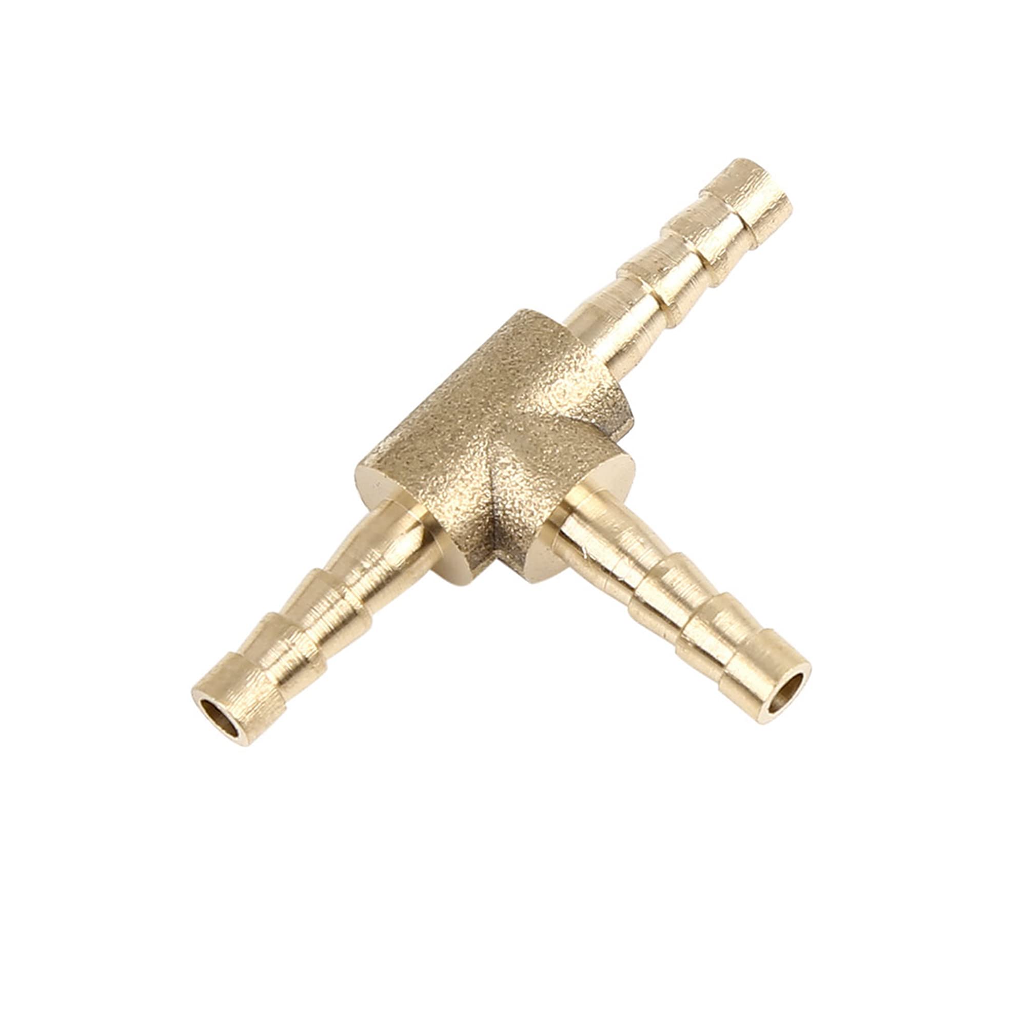 X AUTOHAUX 4mm Hose Barb Brass Joiner Tee 3 Way Adaptor for Air Water Oil Pipe
