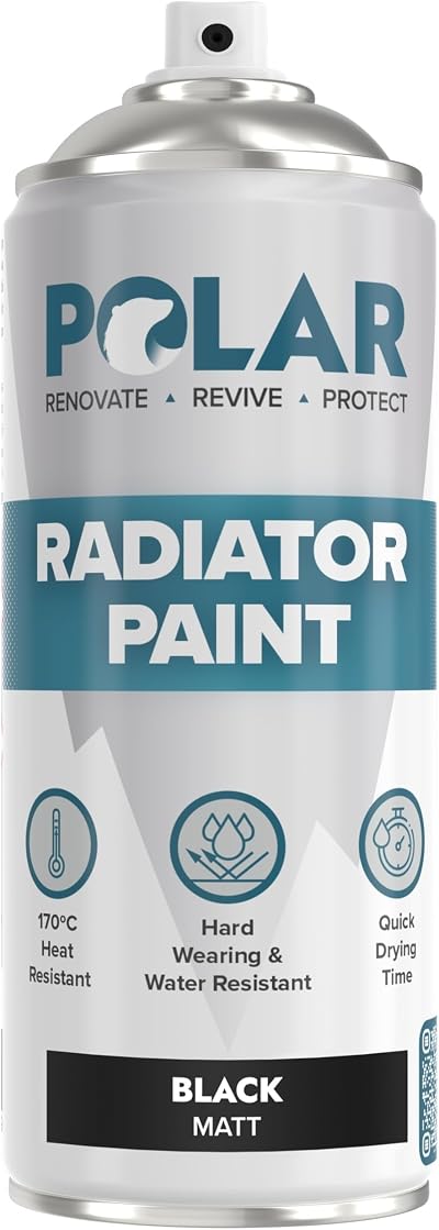 Polar Radiator Spray Paint 400ml Black 3-in-1 Primer Under Topcoat