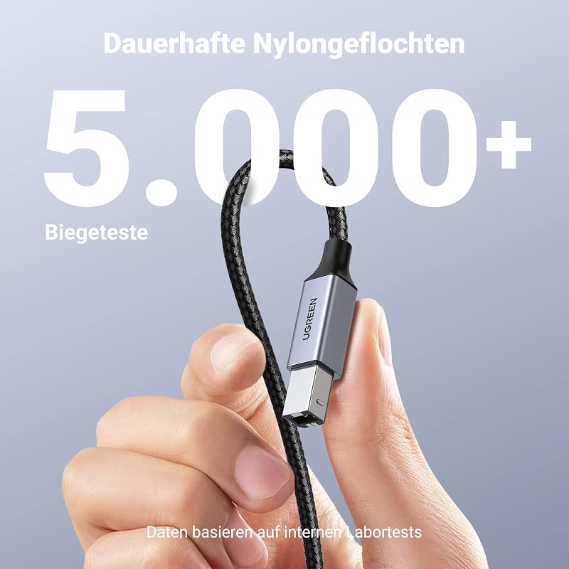 USB C Druckerkabel USB B auf USB C Kabel, Scannerkabel (Silber 1m)