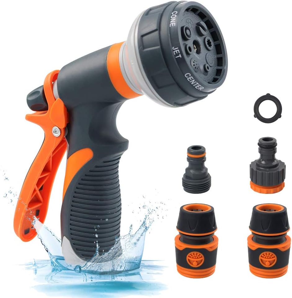 trounistro Garden Hose Spray Gun Set High Pressure Nozzles 8 Patterns
