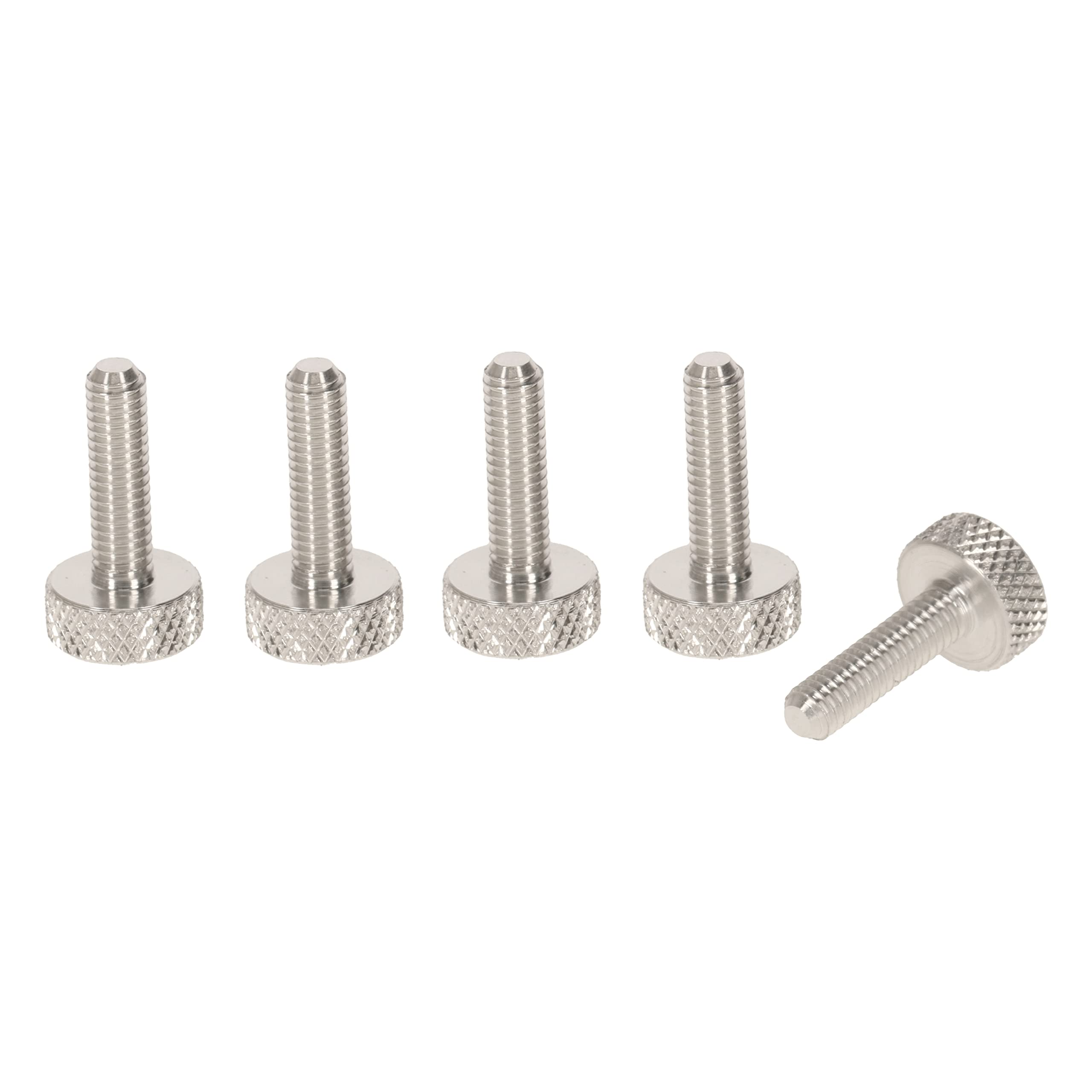 PrecisionGeek M4 Knurled Thumb Screws Aluminium – Hand Tightening Screws for Acrylic, Metal & Wood, 3D Printing, Electronics & DIY (SILVER - 15mm – Pack of 5)