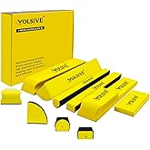 VOLSIVE 7pcs Hand Sanding Block Set, Rectangle Handheld Sanding Pad, Hook and Loop Interchangeable Assorted Shapes, for Sanding or Polishing in Auto Body and Paint Shops - Yellow