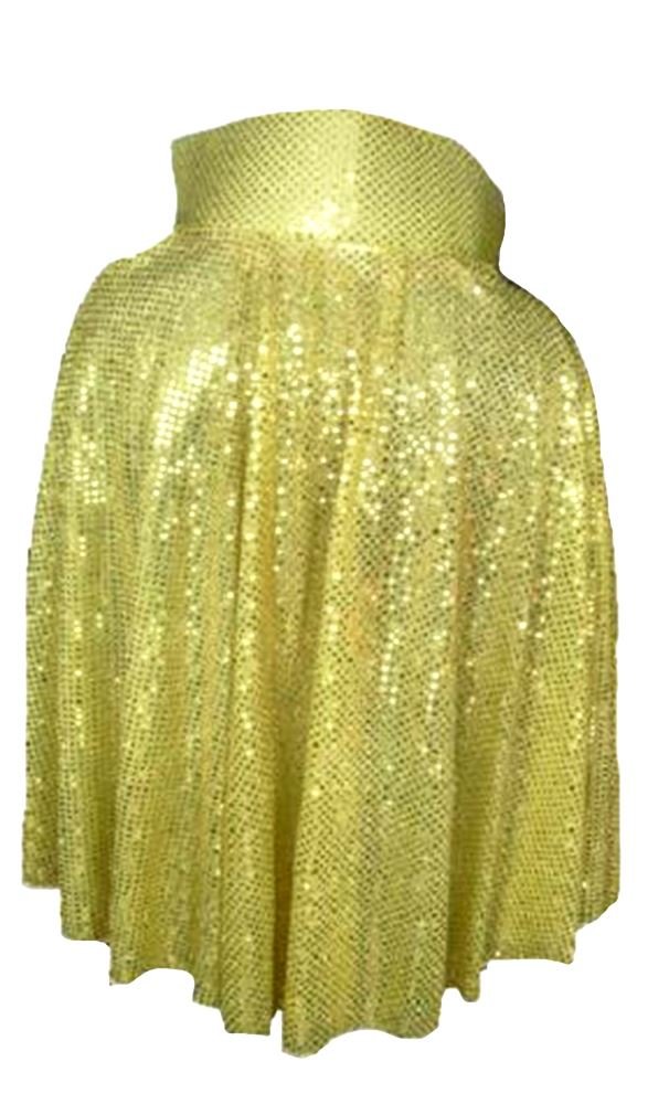 Adults 1950's Rock & Roll Gold Sequined 29" Length Cape The King Fancy Dress Costume Accessory [One Size]
