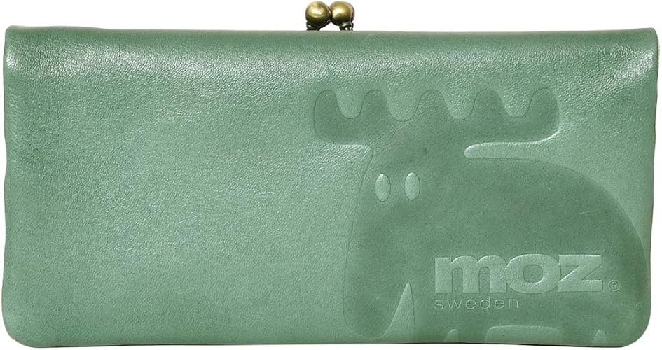 Amazon モズ 本革 牛革 長財布 がま口 二つ折り エルク ヘラジカ レディース グリーン Moz モズ 財布