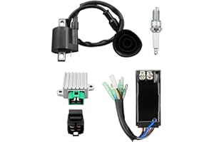JUQAFY CDI Box Ignition Coil Kit Fits for Polaris Sportsman 90 Predator Scrambler 50 90 ATV, with Voltage Regulator Rectifier&Spark Plug&Starter Relay Solenoid
