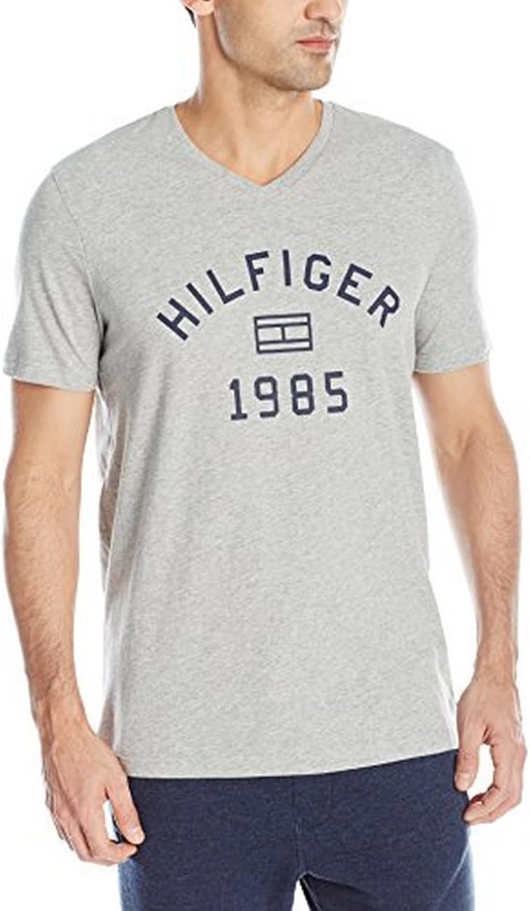 Tommy Hilfiger Denim Men's Short Sleeve Graphic Logo VNeck TShirt
