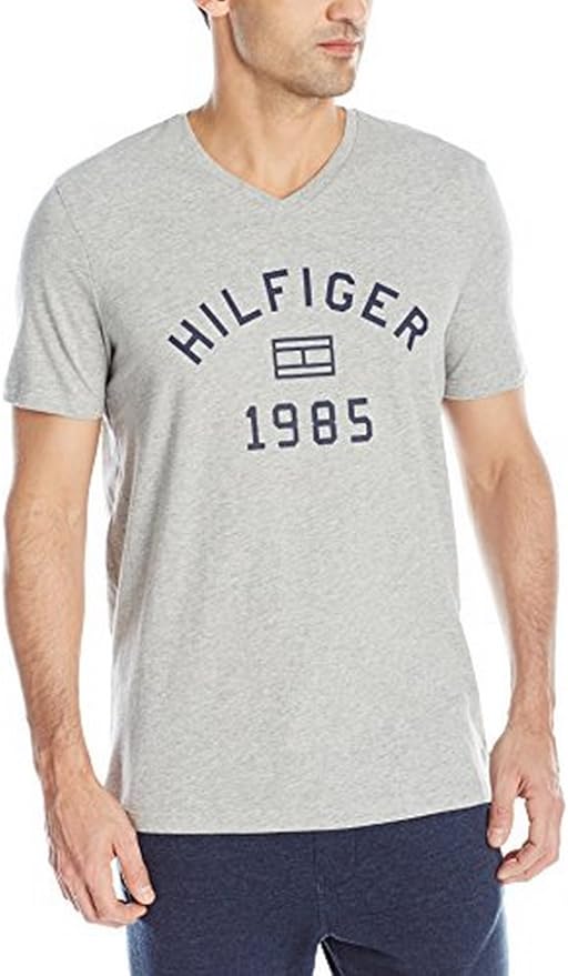 Tommy Hilfiger Men's Short Sleeve Graphic Logo VNeck TShirt