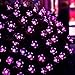 Qedertek Solar Christmas String Lights, 21ft 50 LED Halloween Purple String Lights, Fairy Blossom Lights String, Xmas Decorations for Indoor Outdoor, Home, Garden, Patio, Party and Xmas Trees Purple