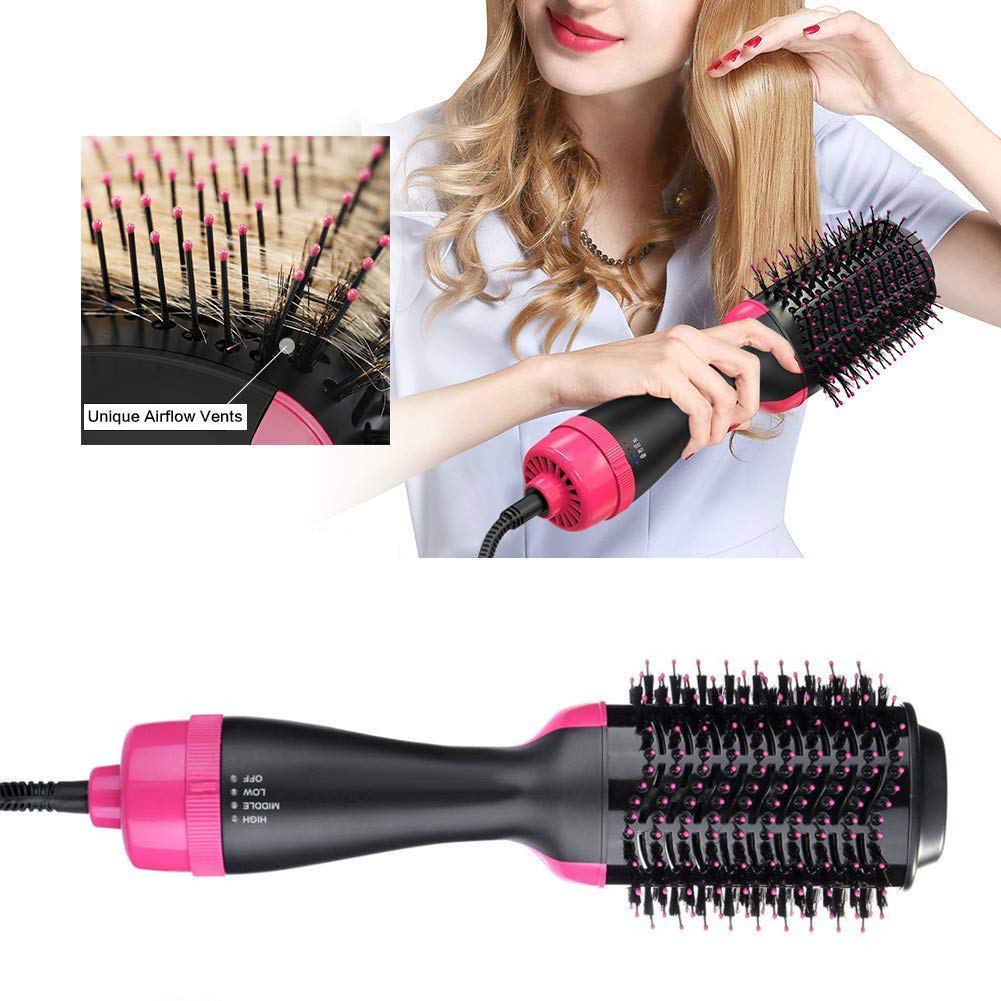 Wingbind One Step Hair Dryer and Volumizer 2 in 1,Hot Air Brush Salon Negative Ion Hair Straightener & Curly Hair Comb for All Hair Type with Anti-Scald Feature