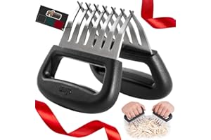 GORILLA GRIP BPA-Free Chicken Shredder Meat Claws, Sharp Stainless Steel Food Shredding Fork, Carve Turkey, Ham, Shred Pulled Pork, Stocking Stuffer Holiday Gift for Men, Kitchen Smoker BBQ Tool Black