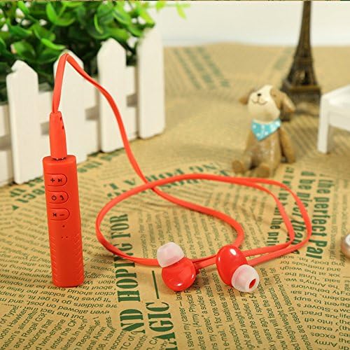 DILER Bluetooth Headphones,Bluetooth Receiver Kit and Wired Earphone 2 in 1, In-Ear Earbuds Headsets Stereo with Mic and Hands-free for iPhone Android (RED)