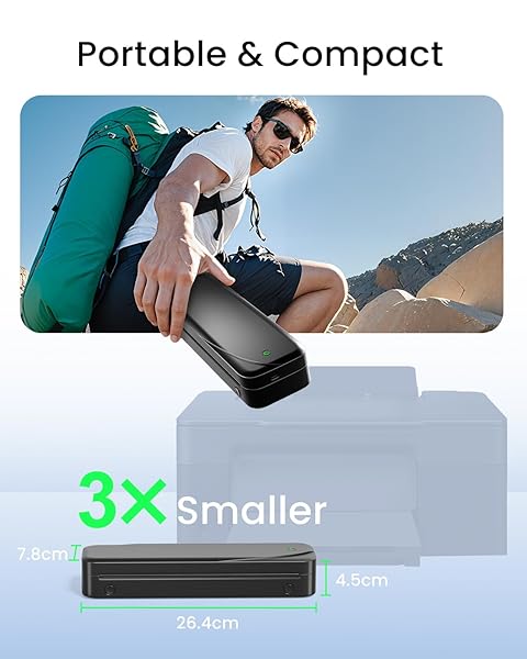 PORTABLE PRINTERS WIRELESS FOR TRAVEL, INKLESS THERMAL PRINTER SUPPORT 8.5″ X 11″ US LETTER & A4 SIZE, MOBILE BLUETOOTH PRINTER COMPATIBLE WITH IOS, ANDROID & LAPTOP FOR HOME OFFICE CAR (WHITE)