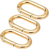 STSTR 3pcs Oval Spring Ring Clips, Metal Keyring Purse Clip, Heavy Duty Opening O Ring Carabiner for Keychains,Backpacks, Keys