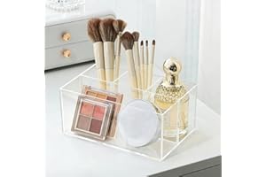 Makeup Organizer Countertop, Vanity Organizer for Makeup Brushes Lipstick Skincare Cosmetics, Bathroom Countertop Storage Con