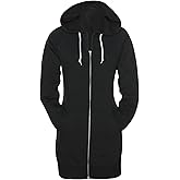 Skylinewears Women Casual Zip Up Hoodies Fleece Tunic Sweatshirt Long Hoodie Jacket With Pockets