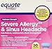 Equate Severe Allergy and Sinus Headache 20 Caplets Compare to Benadryl