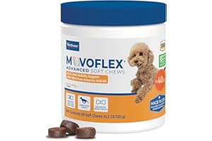Advanced Soft Chews Hip and Joint Support Supplement for Small Dogs - Movoflex 60 Count by Virbac