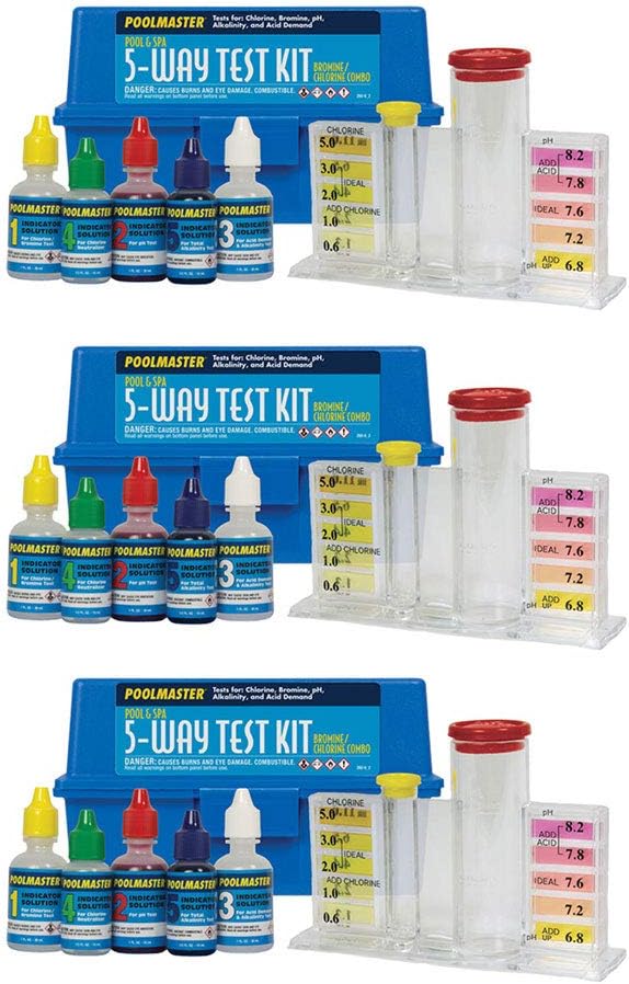 Poolmaster 22260 Basic Collection 5 Way Pool & Spa Water Test Kit (3 Pack)