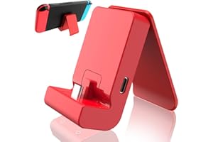 TIZOPO Switch Stand for Nintendo,Charging Dock for Nintendo Switch and Nintendo Switch Lite/OLED, Portable Switch Adjustable Charging Stand for Nintendo with USB Type C Charger Port(Red)
