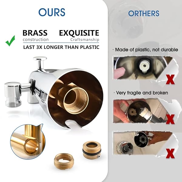 PROOX ALL METAL TUB SPOUT WITH DIVERTER, 6 SETTINGS HAND HELD SHOWER WITH ON/OFF PAUSE SWITCH, BATHTUB FAUCET WITH SPRAYER CHROME