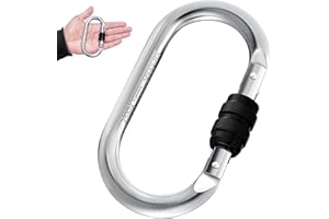 EZYA Carabiner Clips Heavy Duty 25KN/5600LB - 4.3" Large Caribiniers for Hammocks, Rigging, Gym, Yoga - Steel Caribeana