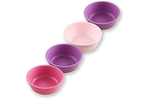 Re-Play 12 oz. Toddler Bowls Set of 4 - Kids Deep-Walled, Durable & Reusable Snack and Meal Bowls, Dishwasher & Microwave Safe, BPA-Free, Made in USA from Recycled Plastic, Princess