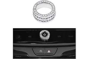 NIUHURU Interior Bling Accessories Rhinestone Volume Audio Soud knob Cover Compatible with Chevrolet Chevy Cruze Malibu Trailblazer Captiva Equinox Suburban 2017-2024
