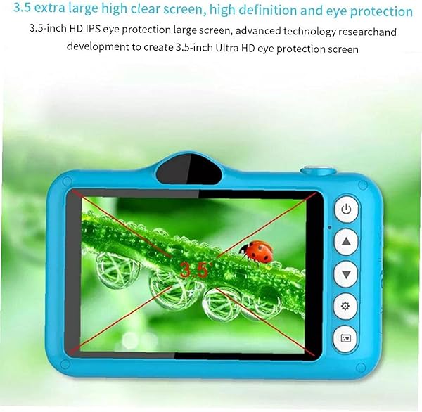 Kids Digital Camera 3 5inch Multi Usage Screen with 32GB SD Card 1080P HD Video Cute Cartoon Camera for Child Gifts Blue