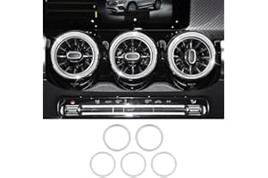 CARFIB for Mercedes Benz Car Bling Accessories AC Air Vent Outlet Covers Compatible for A-Class CLA GLA GLB GLE GLS W205 C Class GLC AMG Interior Decal Caps Women Men Crystal Silver Pack of 5