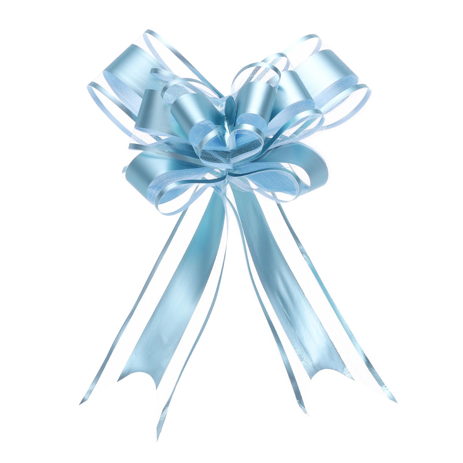 Uxcell 20pcs 8 Inch Giant Large Pull Bow Gift Wrapping Organza Bows Ribbon Light Blue for Wedding Baskets Presents Christmas — image 1