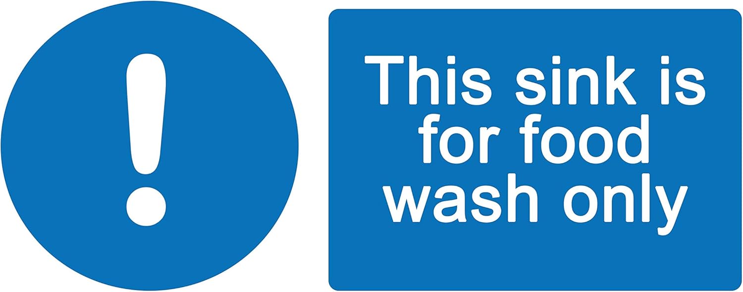 2 x This sink is for food wash only Info Label Sign Removable Self