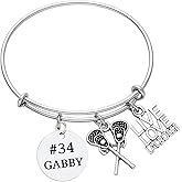 Personalized Lacrosse Bracelet, Custom Engraved Stick Charm Bangle with Number & Name Disc, Stainless Steel Adjustable Jewelry with Velvet Pouch, Gift for Player, Coach, or Teammate