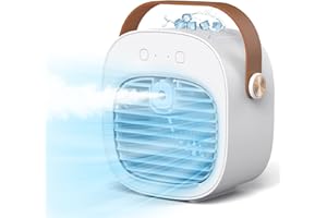 HONIITAA Portable Air Conditioner -5200mAh Rechargeable Personal Air Cooler, Mini Air Conditioner with 3 Speeds, Quiet Desk Cooling Fan for Home, Bedroom, Travel, Office, Outdoor, Indoor