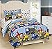 Mk Collection Twin Size Kids Teens boys 5 Pc Comforter and Sheet Set Blue Red Yellow Trucks Tractors Cars New