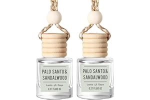 GENERIC Palo Santo & Sandalwood (Santal) Hanging Car Air Freshener – Long Lasting Essential Oil Diffuser for Car, Closet, Bathroom – 2-Pack Natural Scent Deodorizer for men and women
