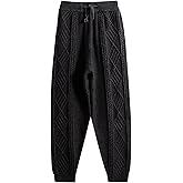Gihuo Women' s Cable Knit Sweater Pants Long Harem Joggers with Elastic Waist