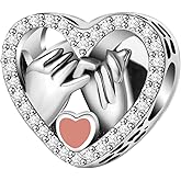 dazlily Love Heart Eternal Promise Charm 925 Sterling Silver Charm for Bracelets Necklaces Jewelry