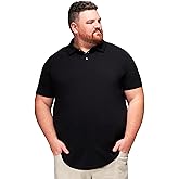 STRONGSIZE Mens Big & Tall Polo Shirt – Premium Stretch Cotton Polo for Men with Metal Snap Buttons