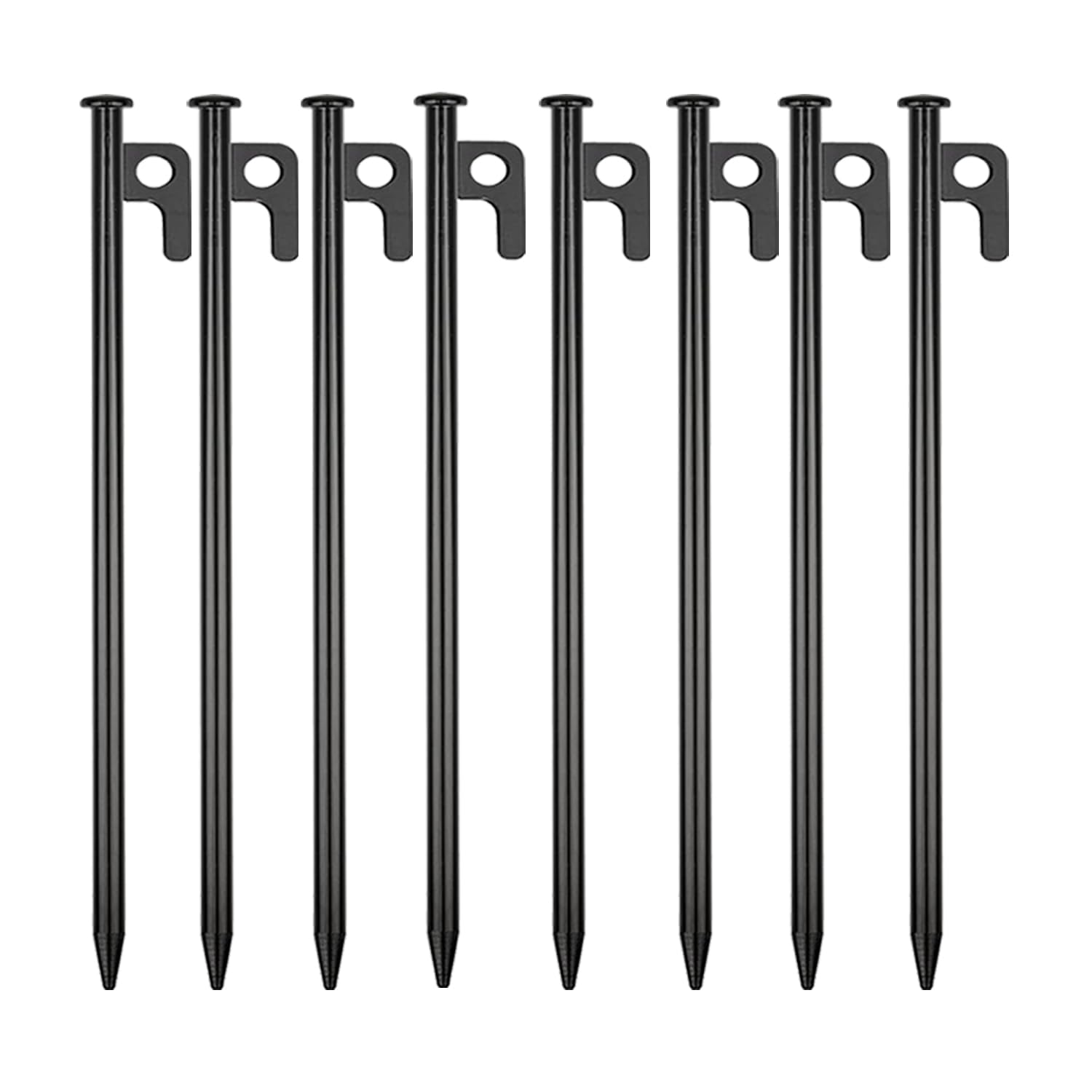 Tent Pegs, 8 Pack Ground Pegs, Tent Pegs metal 20cm, Stable Metal Nail Camping With Outdoor Fixed Tents, Trampolines, Fences, etc (black)