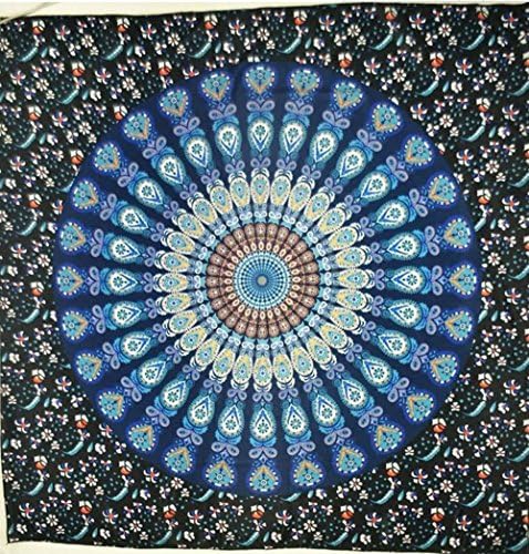 Singyico Indian Elephant Tapestry, Hippie Tapestries, Tapestry Wall Hanging, Indian Black &amp; White Tapestry , Bohemian Dorm Decor Mandala Tapestries (150130CM（6051inch, P-Blue new)