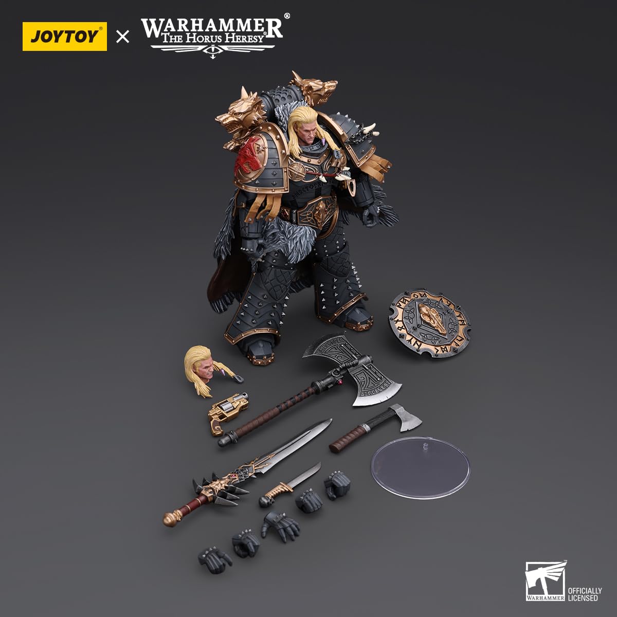 HiPlay JoyToy Warhammer The Horus Heresy Collectible Figure: Space Wolves Leman Russ Primarch of The VIth Legion, 1:18 Scale Action Figures JT6137
