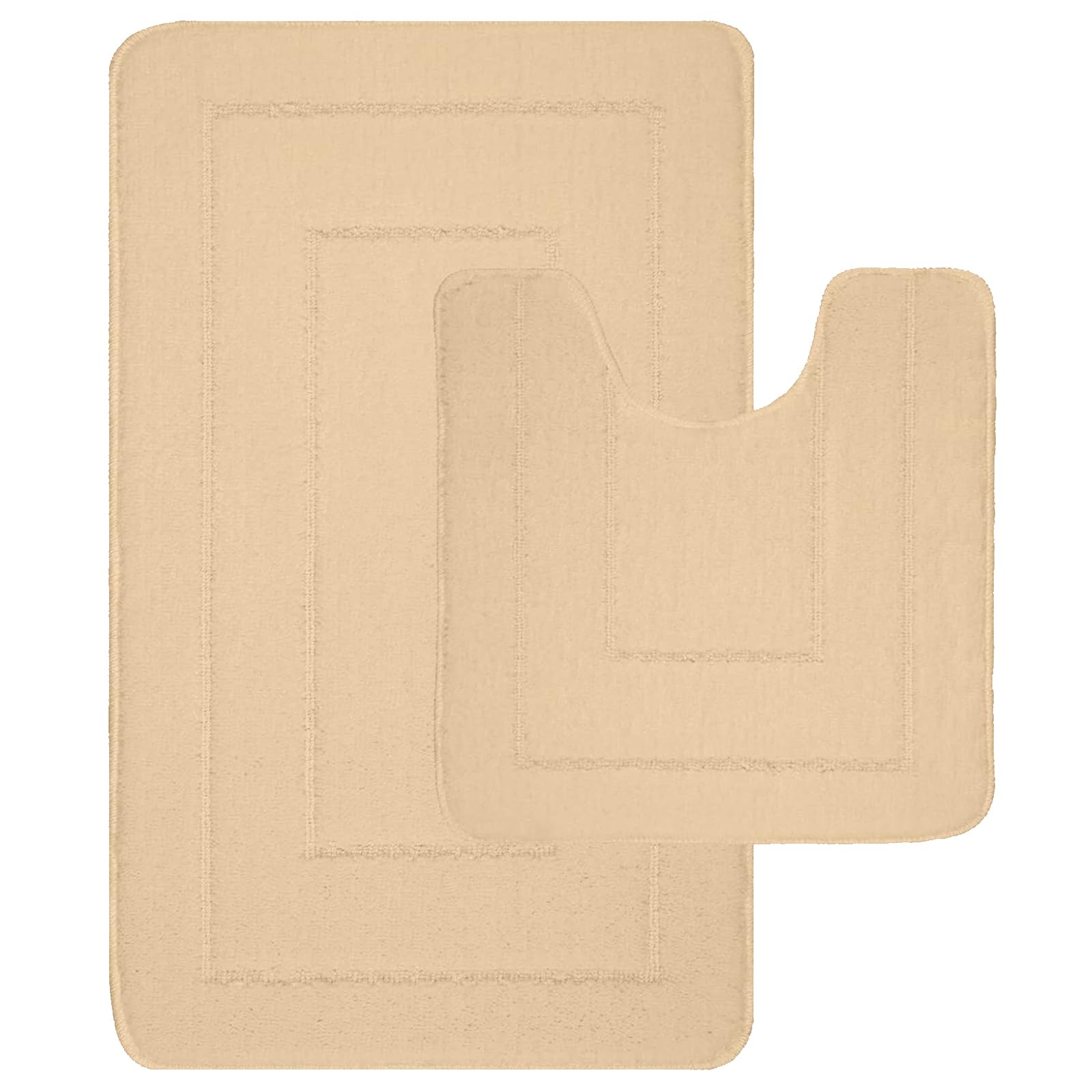 Lifestyle comfort ltd LSC Non Slip Bath Mat 2 Piece Ichra Extra Soft Water Absorbent Bathroom Mats 100% Polypropylene Pedestal Bath Rug Shower Bath Mat Bathroom Rug for Toilet (MOCHA)