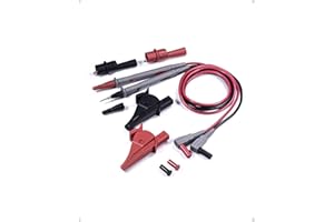BOCEUC Multimeter Test Lead Kit, Test Probes Heavy Duty Alligator Clips Full Insulated with 4mm Banana Jack Socket Suitable for Most of Digital Multimeter, Clamp Meter and Measure Products