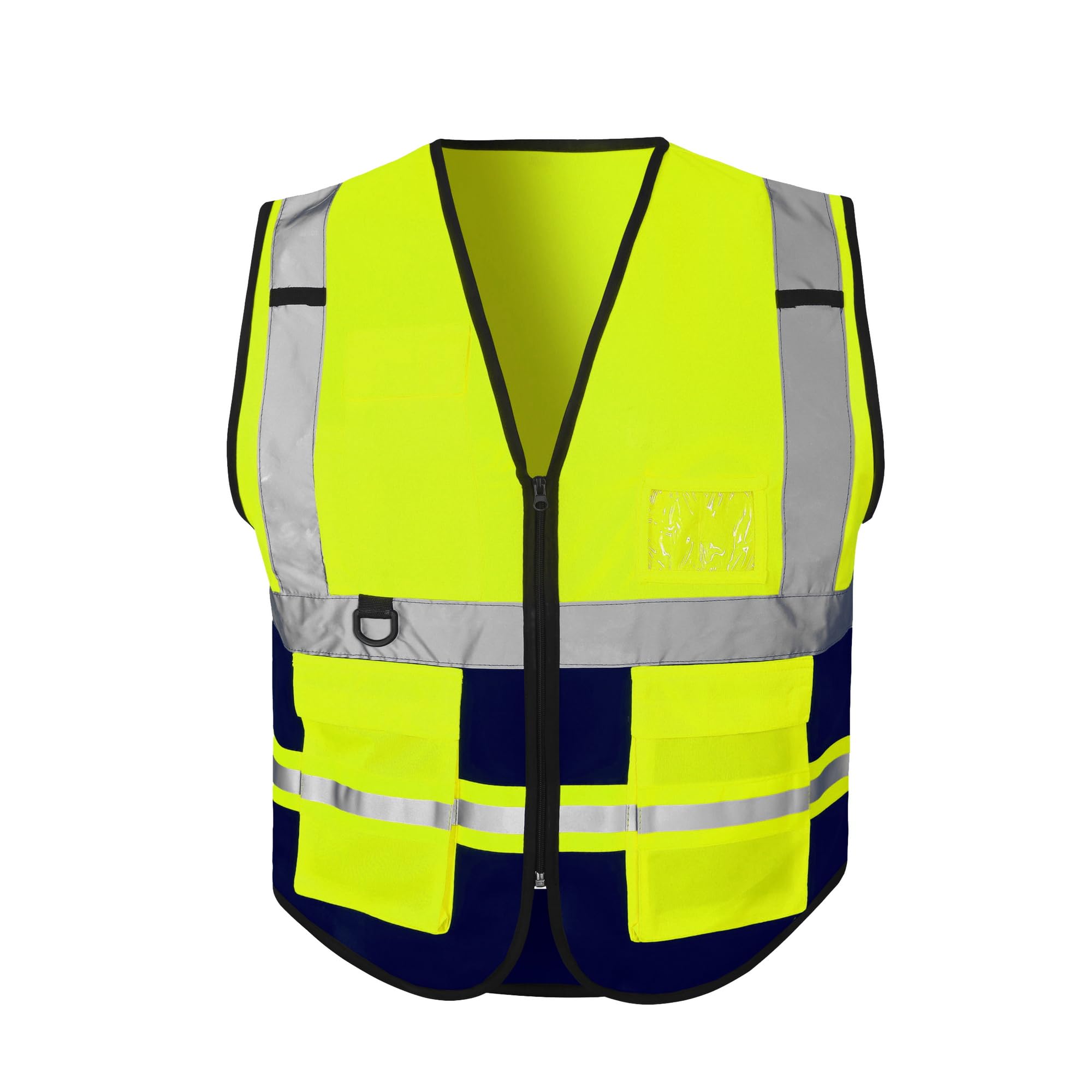 mymixtrendz Hi Vis Vest Reflective High Visibility Work Wear Vest Zip Up Multi Pockets Executive Waistcoat S-3XL