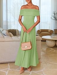 ZESICA Women's Off The Shoulder Maxi Dress 2025