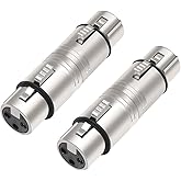 HUALEU XLR Female to Female, XLR 3 Pin Female to 3 Pin Female Adapter,Mic XLR Audio Adapter,XLR 3-Pin Gender Changer Microphone Cable Adapter-2Pack
