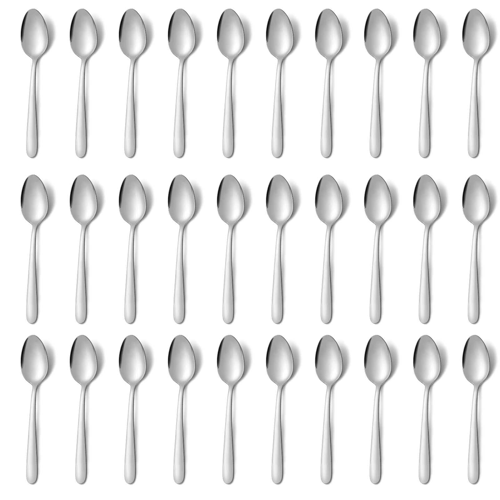 Spoons, Funnydin 36 Pieces Stainless Steel Spoons Set, 6.8 Inch, Spoons Cutlery Only, Dishwasher Safe, Dinner Spoon, Dessert Spoons for Home Kitchen & Restaurant