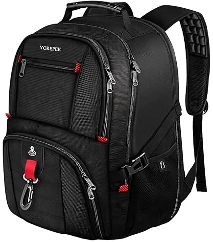 Extra grote rugzak voor dames, 55 l, reisrugzak met 18,4 inch laptop en USB-poort, grote capaciteit, laptoptas