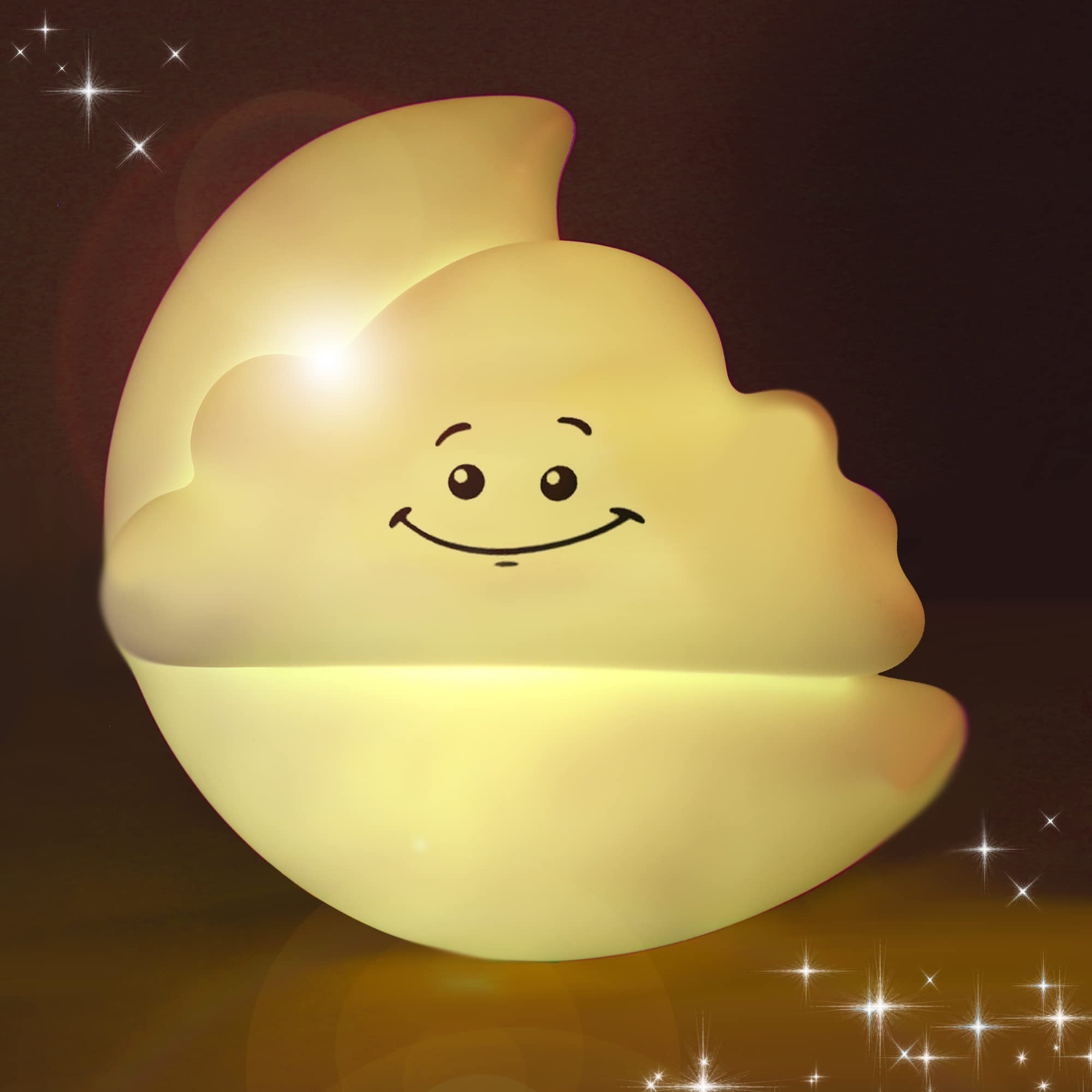 Crazy Safety White Moon & Cloud Light My Night LED Night Light Children | LED Night Light | 3D Night Light | 16 Colours, USB Rechargeable and Remote Controlled | Light dimmable | 16.8 x 9 x 16.8cm