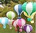 Joinwin 12 Inch Hanging Wedding Rainbow Hot Air Balloon Paper Lantern Party Decorations, Pack of 5 Pieces (Pure White)